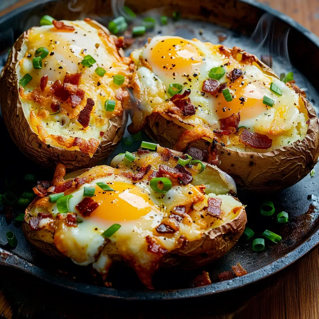 Twice Baked Loaded Breakfast Potatoes
