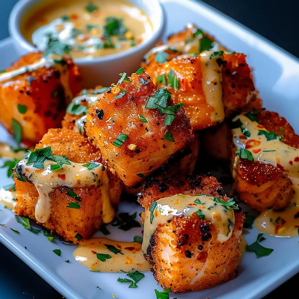 Crispy Bang Bang Salmon Bites