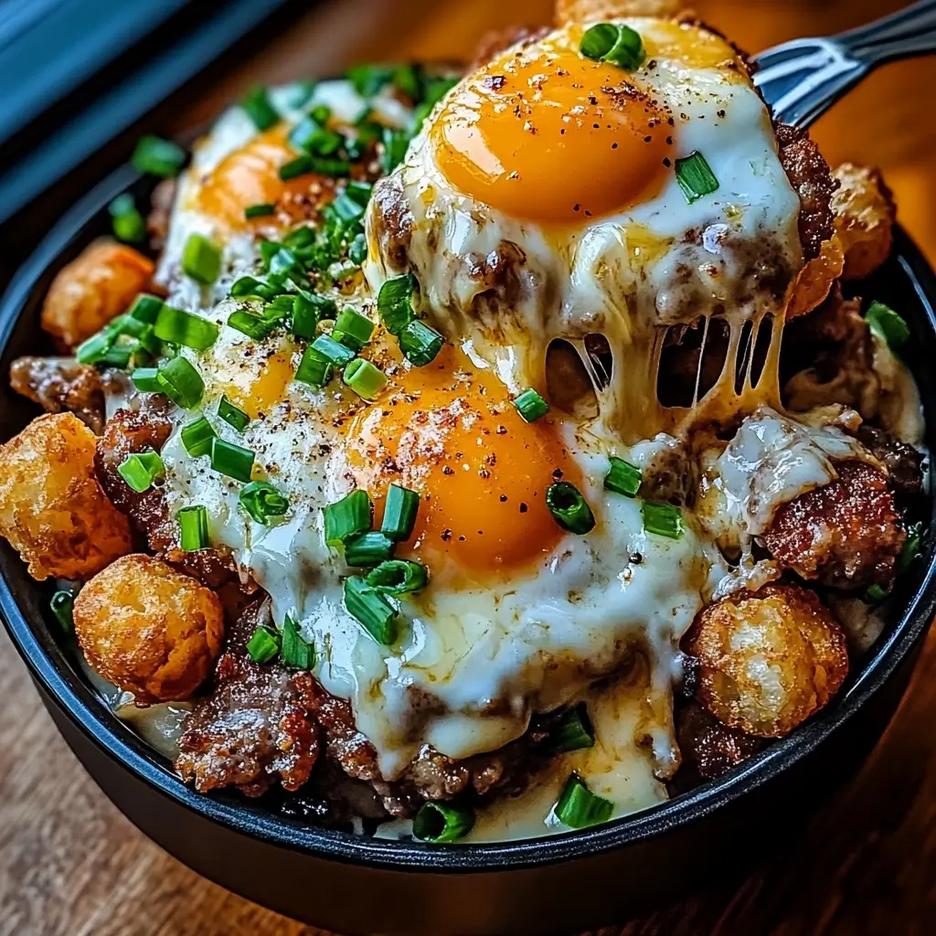 Tater Tot Breakfast Bowl with Sausage Gravy