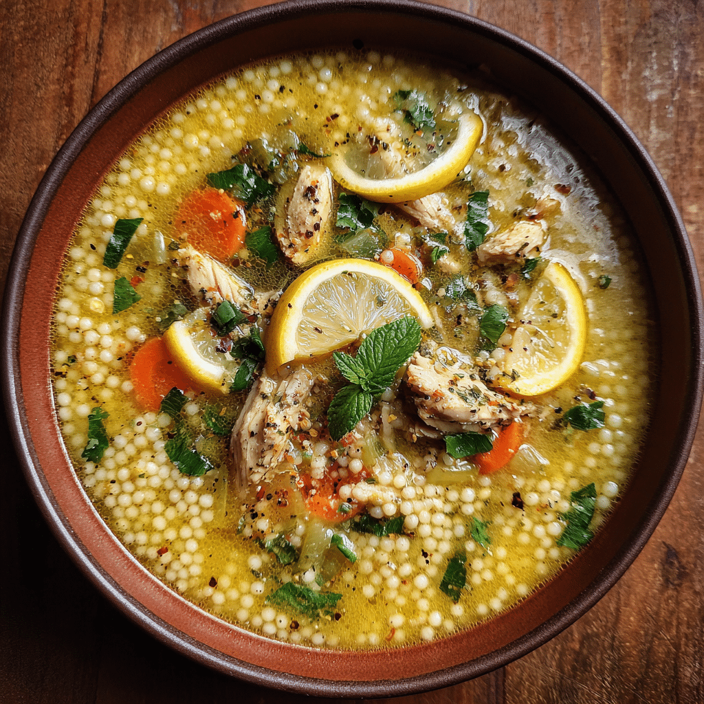 Lemon Chicken Couscous Soup