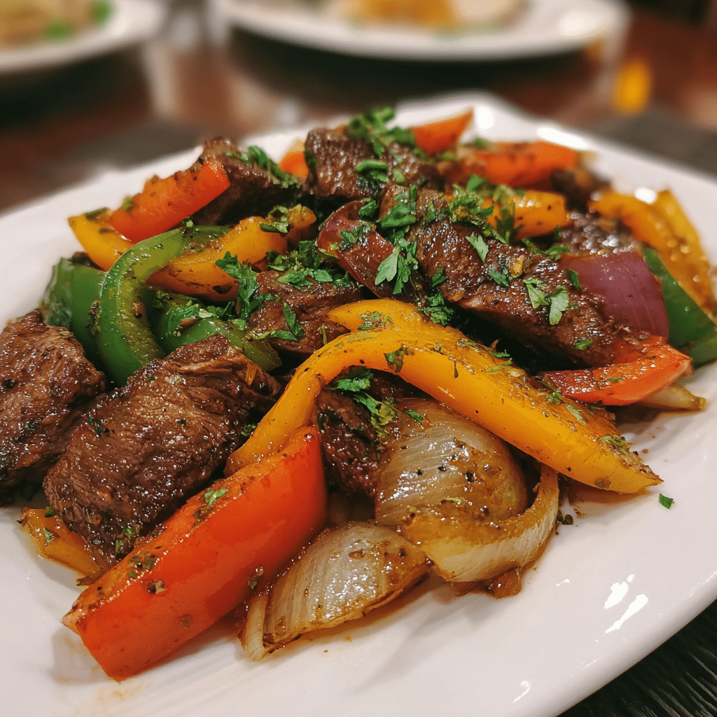 Pepper Steak with Bell Peppers and Onion