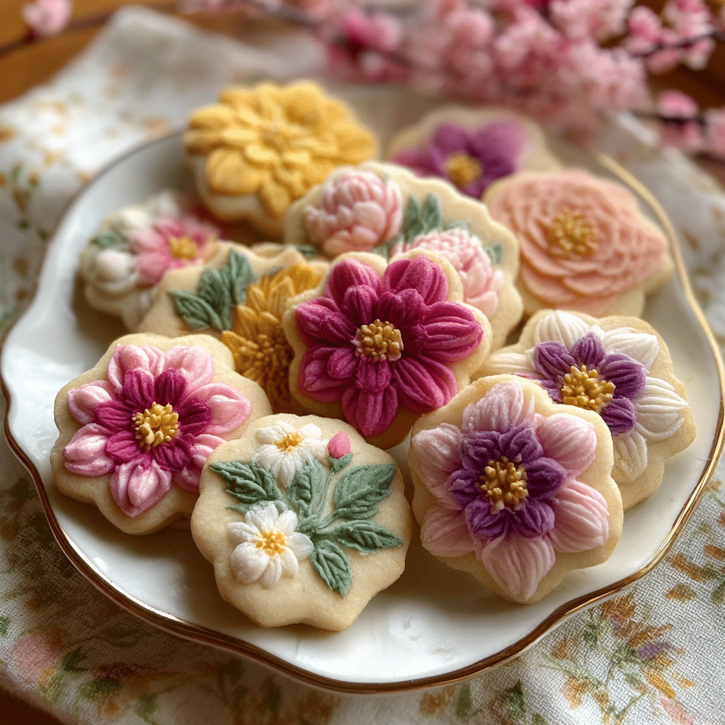 Spring Flower Shortbread Cookies