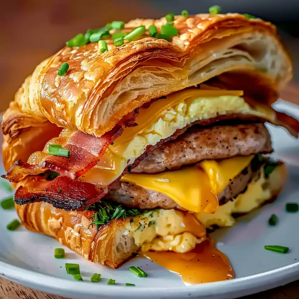 Killer Maple Mustard Croissant Breakfast Sandwiches
