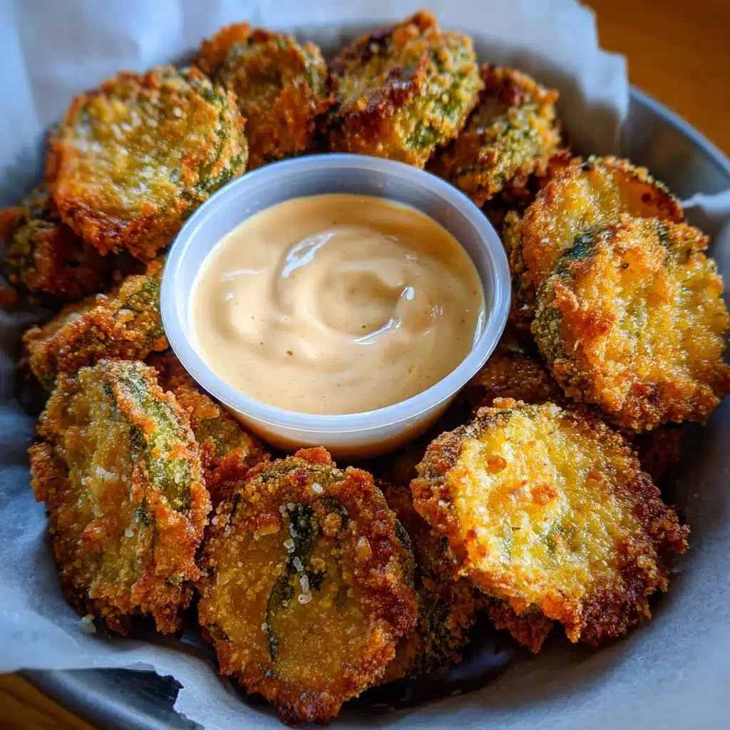 Crispy air fryer fried pickles served with dipping sauce