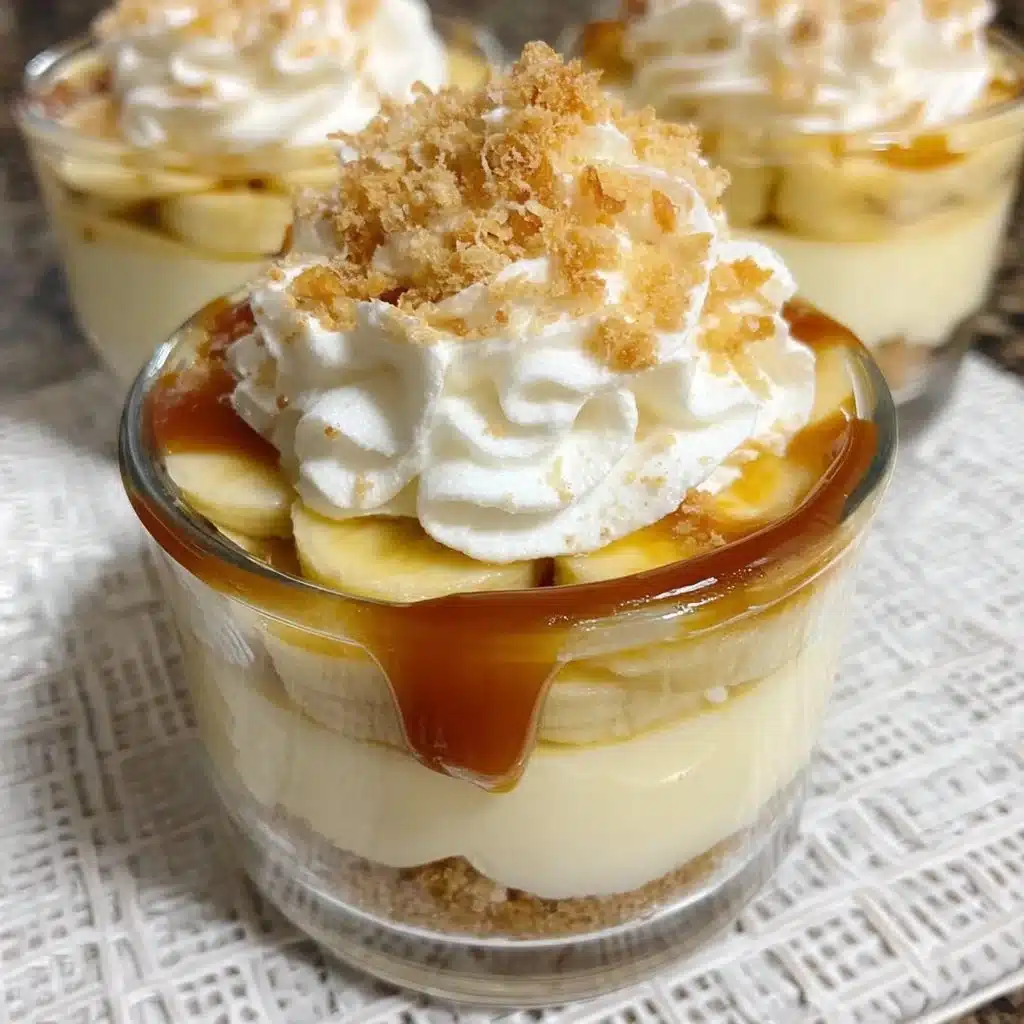Delicious Banana Caramel Cream Dessert with layers of banana and caramel