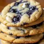 Delicious blueberry cheesecake cookies with creamy filling and blueberry topping