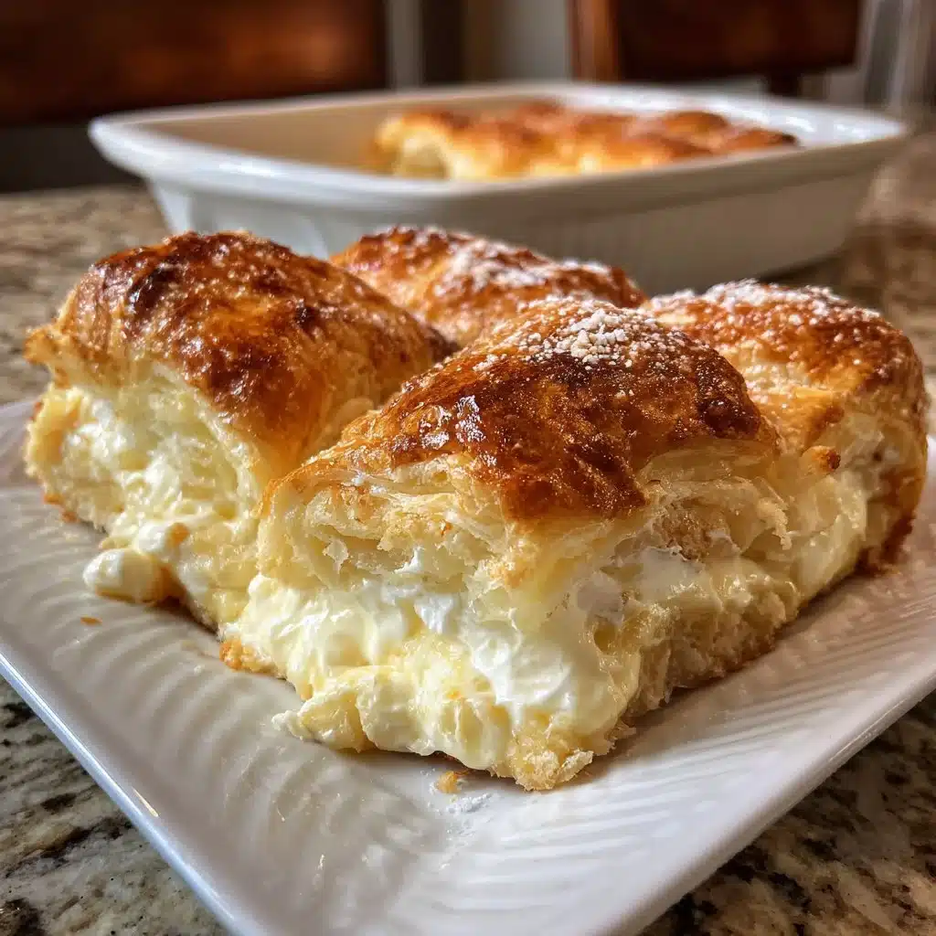 Delicious cheesecake rolls casserole made with crescent dough and creamy filling