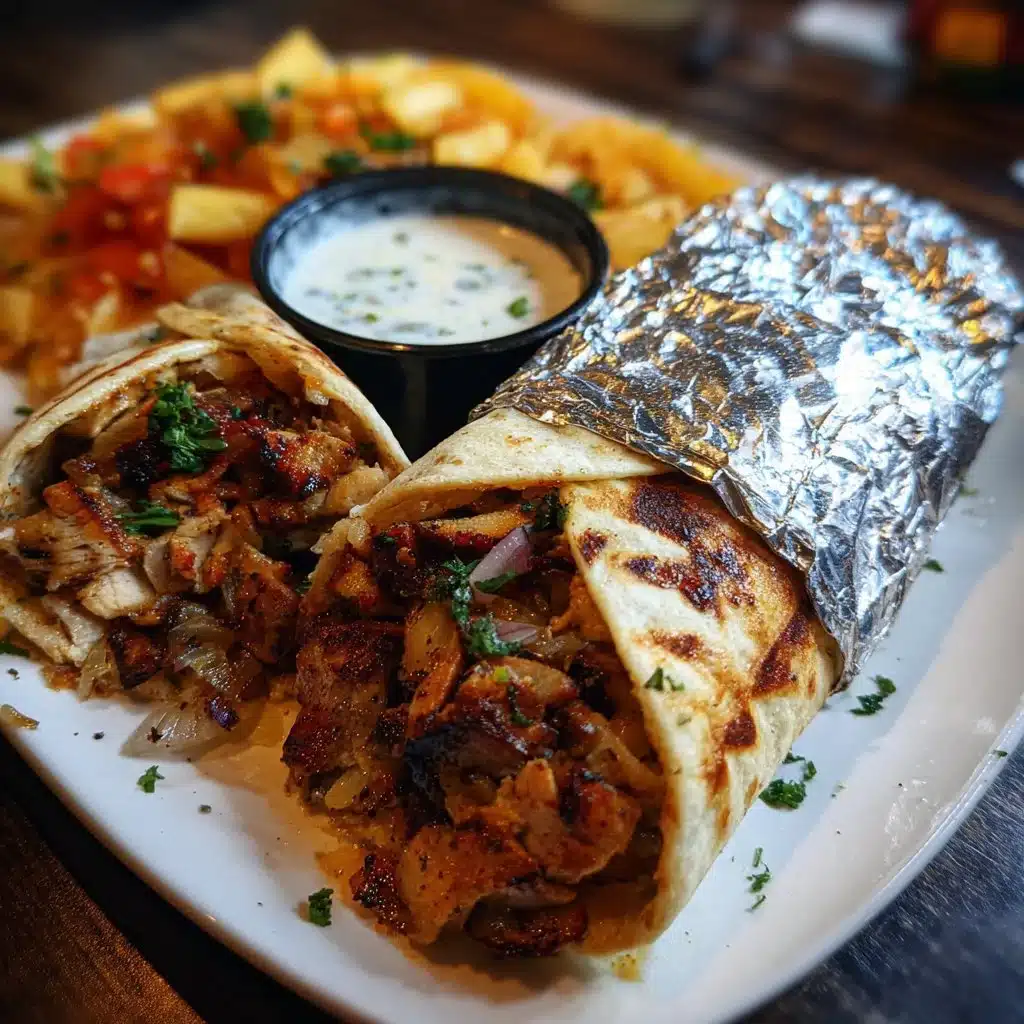 Delicious Chicken Shawarma served with creamy garlic sauce