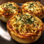 Easy Spaghetti Garlic Bread Bowls