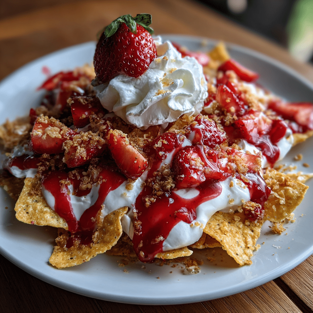 Sweet Strawberry Cheesecake Nachos