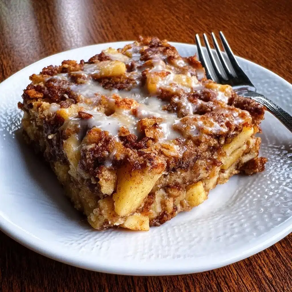 Delicious Oatmeal Apple Bake topped with fresh apples and cinnamon