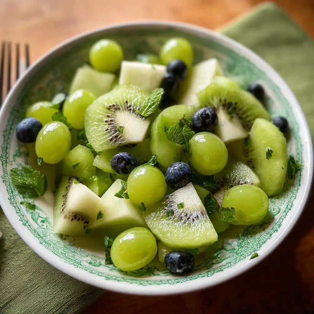 St. Patrick's Day green fruit salad with a mix of fresh green fruits