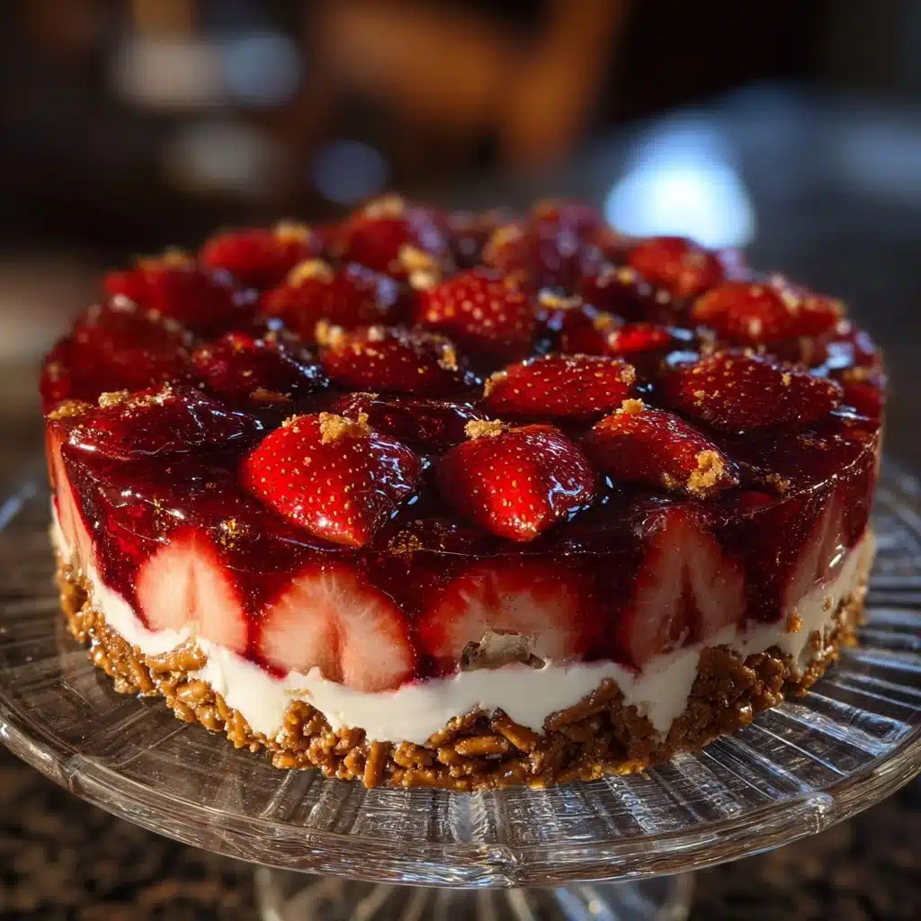 Delicious Strawberry Pretzel Salad with creamy layers and crunchy pretzel crust