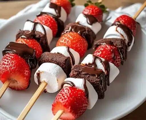Sweet Strawberry Brownie Kabobs for Effortless Party Fun