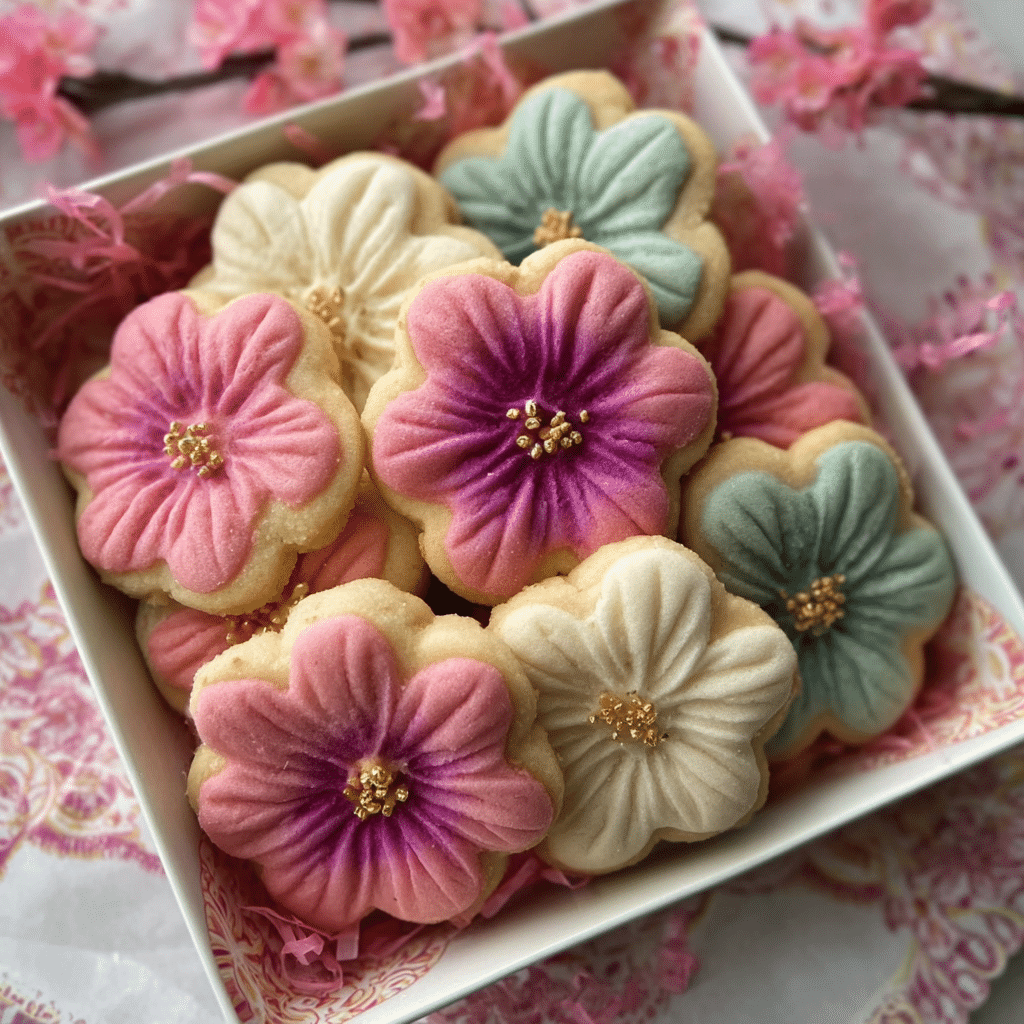 Spring Flower Shortbread Cookies