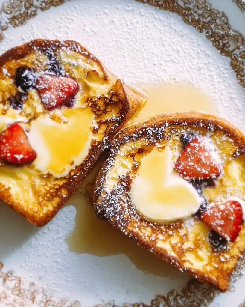 Delicious Air Fryer Yogurt Custard Toast topped with fresh fruits