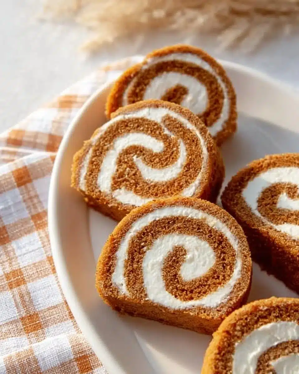 Delicious homemade carrot cake roll adorned with cream cheese frosting