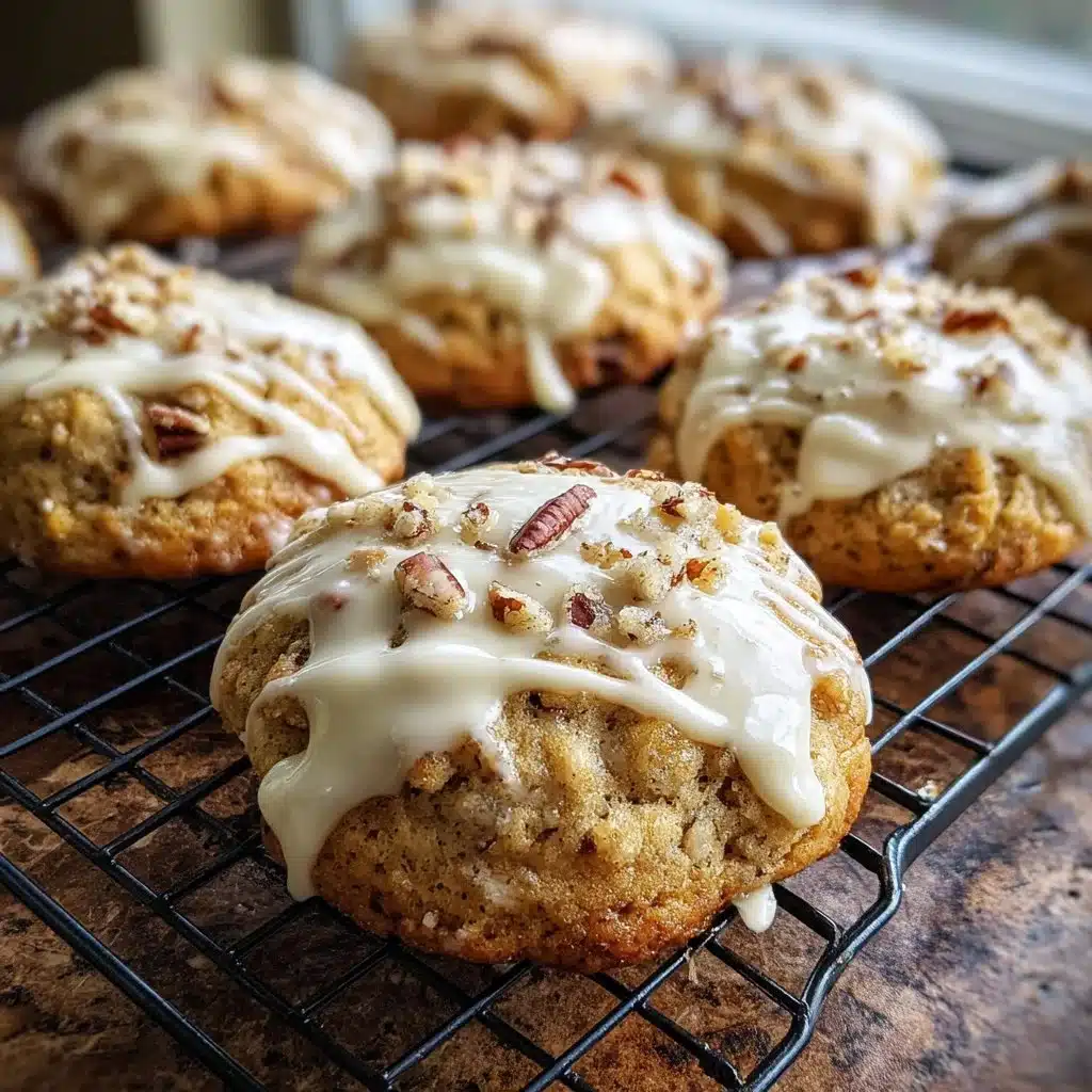Crumbl Banana Bread Cookies with Cream Cheese Glaze