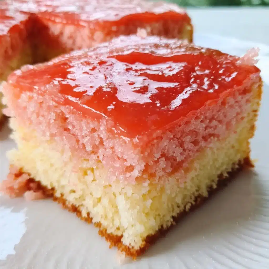 Decadent Hawaiian Guava Cake topped with fresh guava for a tropical treat.