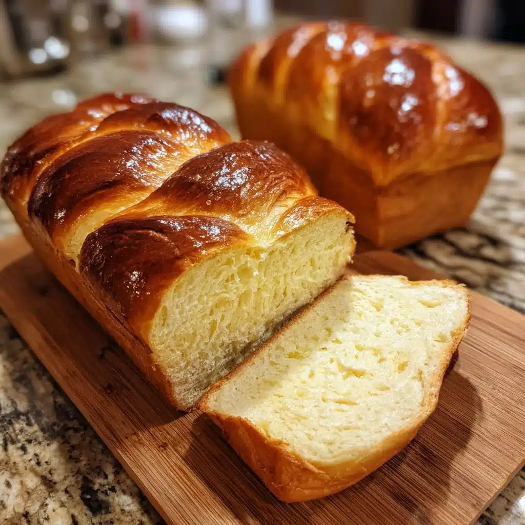 Delicious slices of easy sweet condensed milk bread on a cutting board.