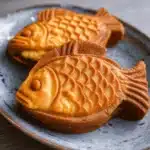 Homemade easy Taiyaki with sweet fillings in a fish-shaped mold