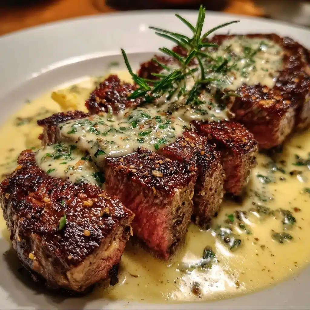 Garlic Butter Steak With Parmesan Cream Sauce