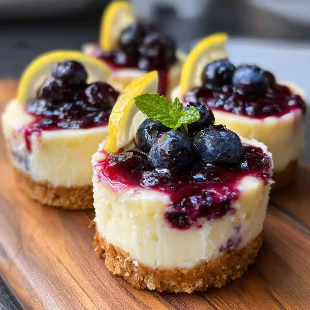 Healthy Mini Lemon Blueberry Cheesecakes