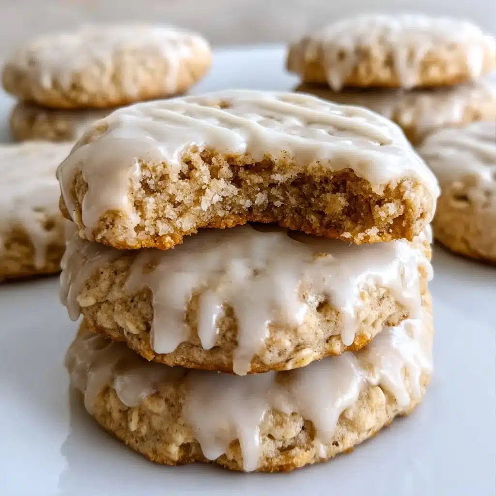 Delicious iced oatmeal cookies inspired by Crumbl's recipe