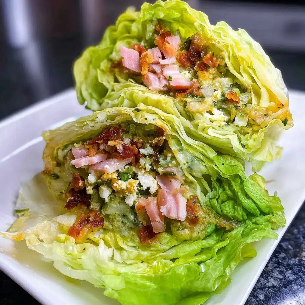 Healthy Italian Lettuce Wrap filled with fresh ingredients and herbs