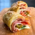 Grain-free Italian sub roll-up with fresh ingredients and herbs