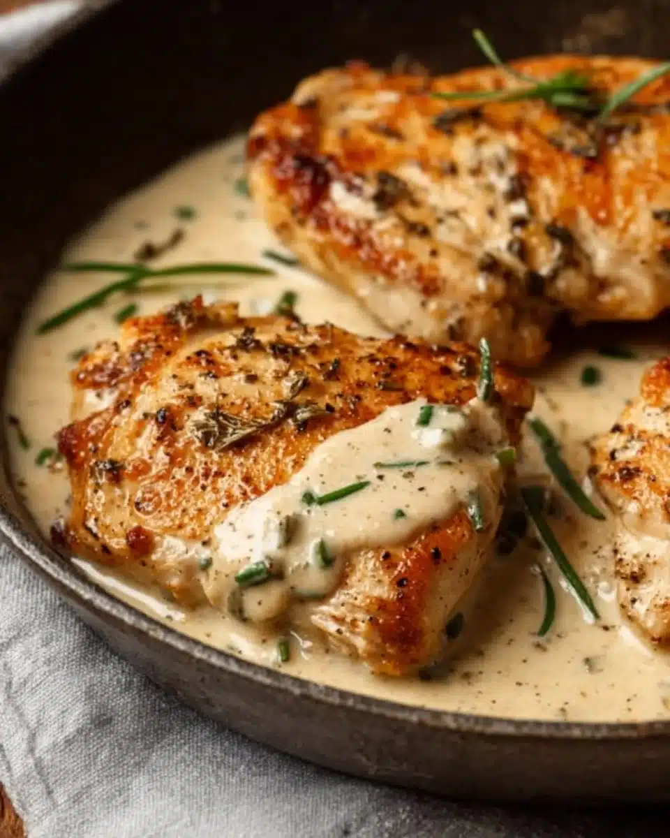 One-Pan Chicken with Creamy Chive Sauce