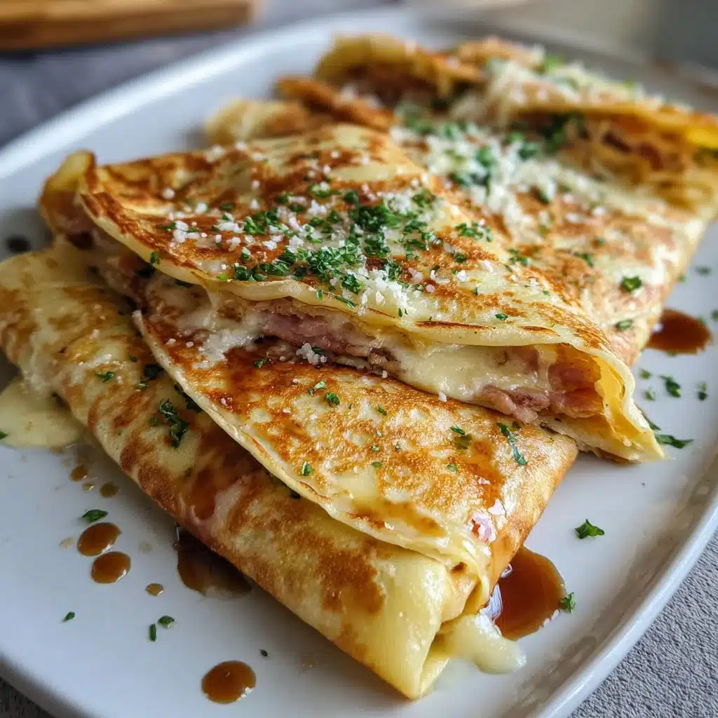 Savory breakfast crepes filled with fresh ingredients on a plate
