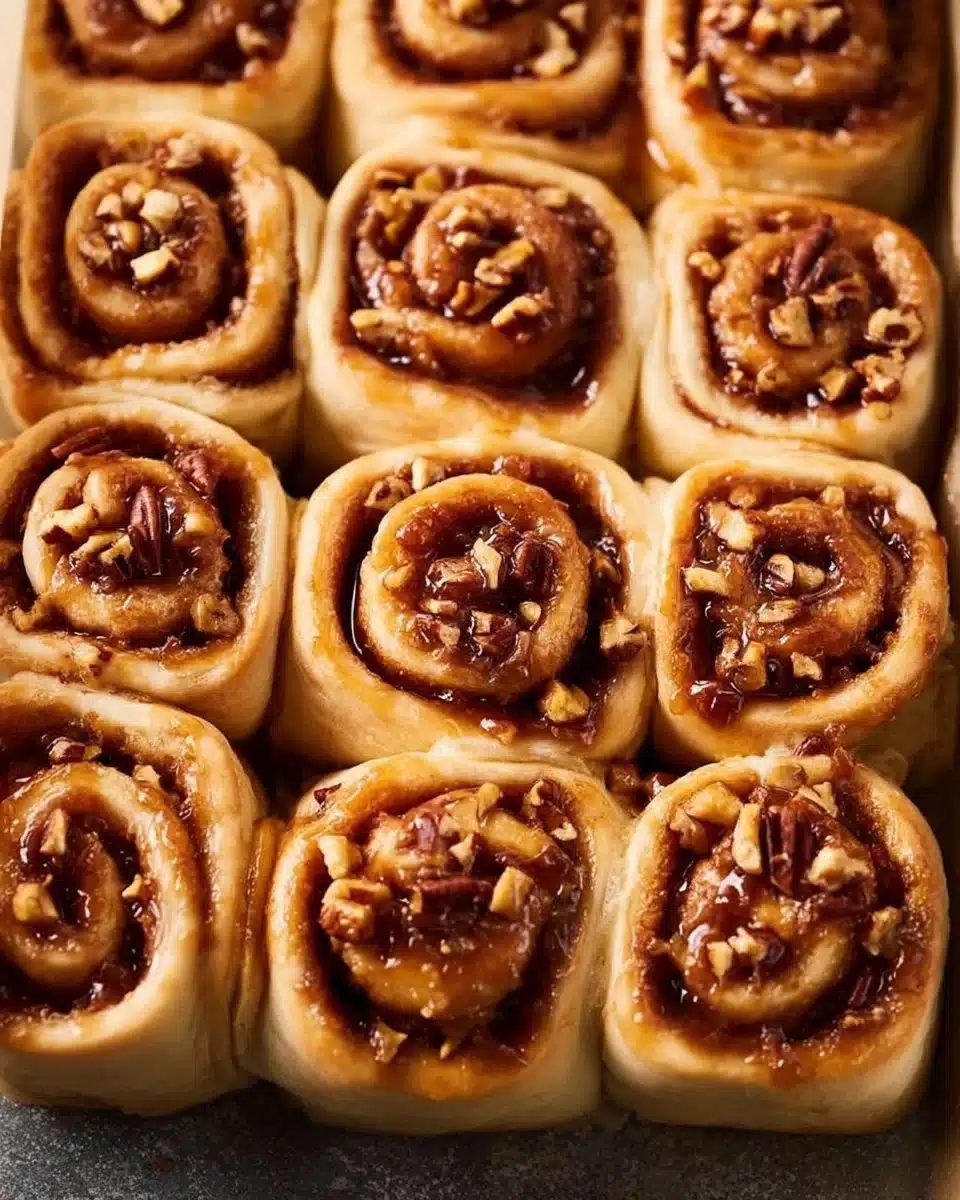 Freshly baked soft apple cinnamon rolls topped with icing.
