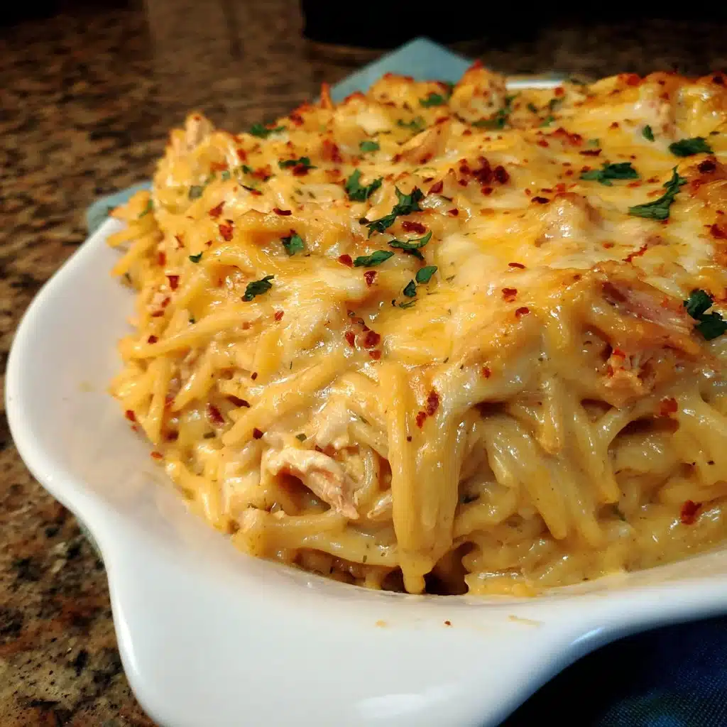 Spicy Southern Cheesy Chicken Spaghetti Casserole