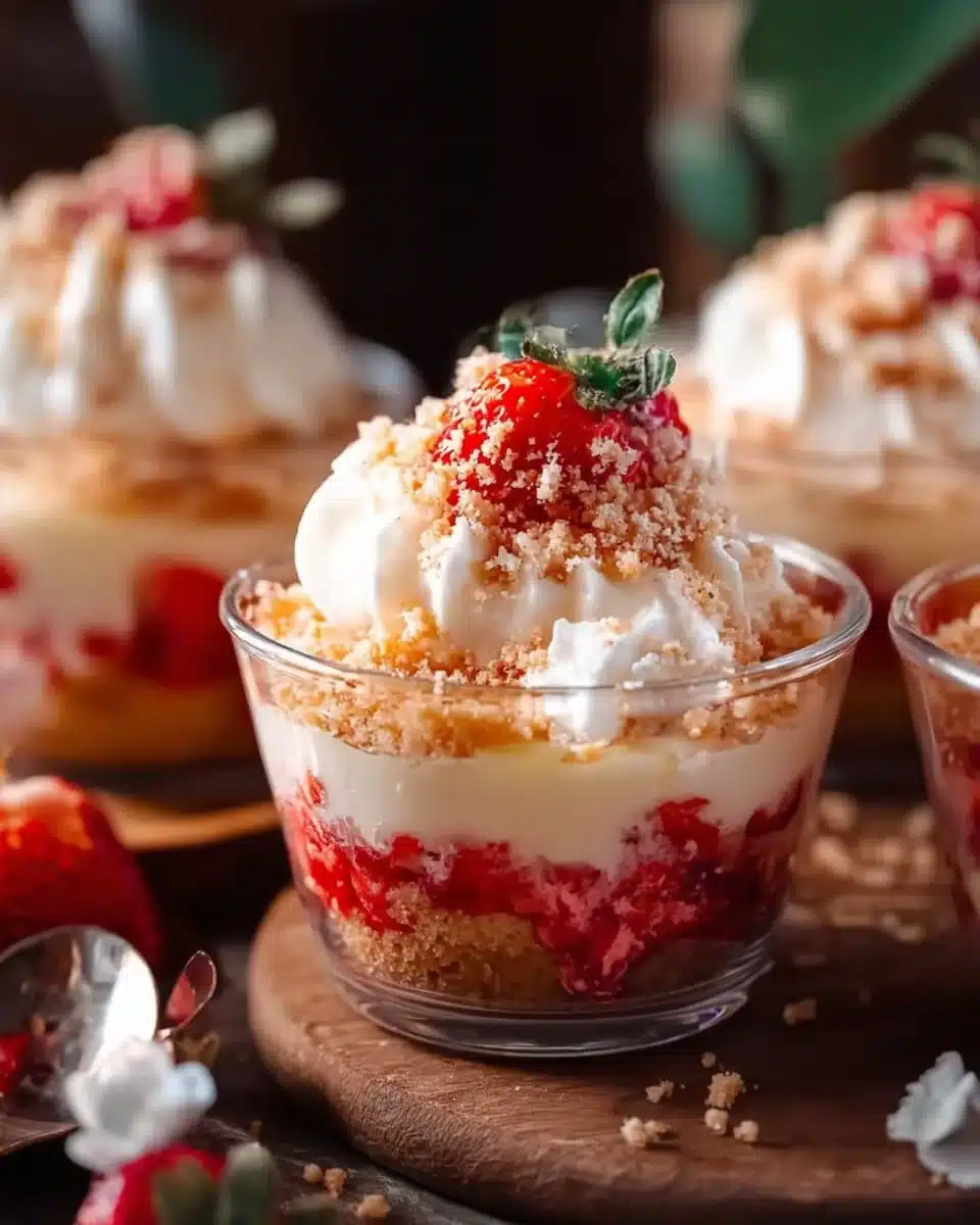 Strawberry Shortcake Pudding Cups