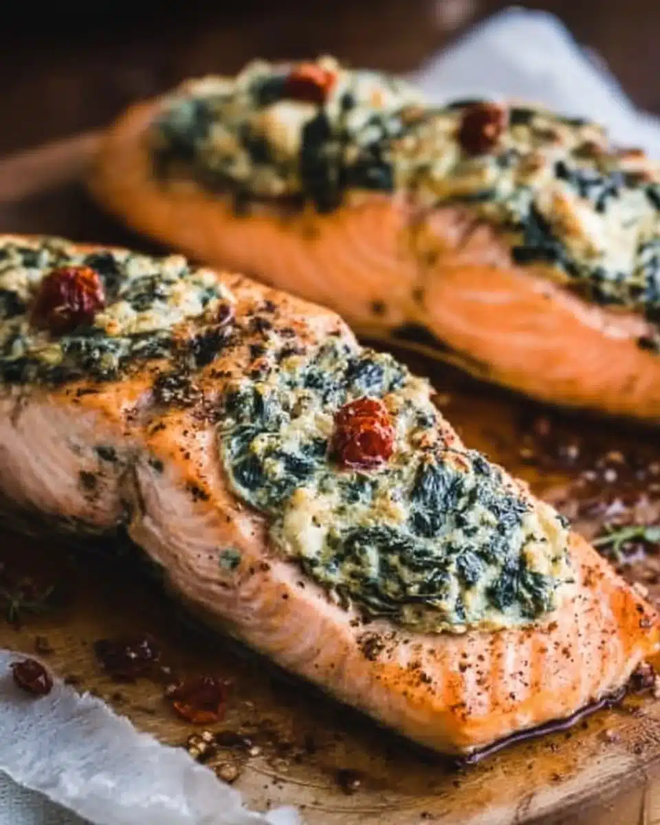 Stuffed Salmon With Spinach & Feta (30 minutes!)