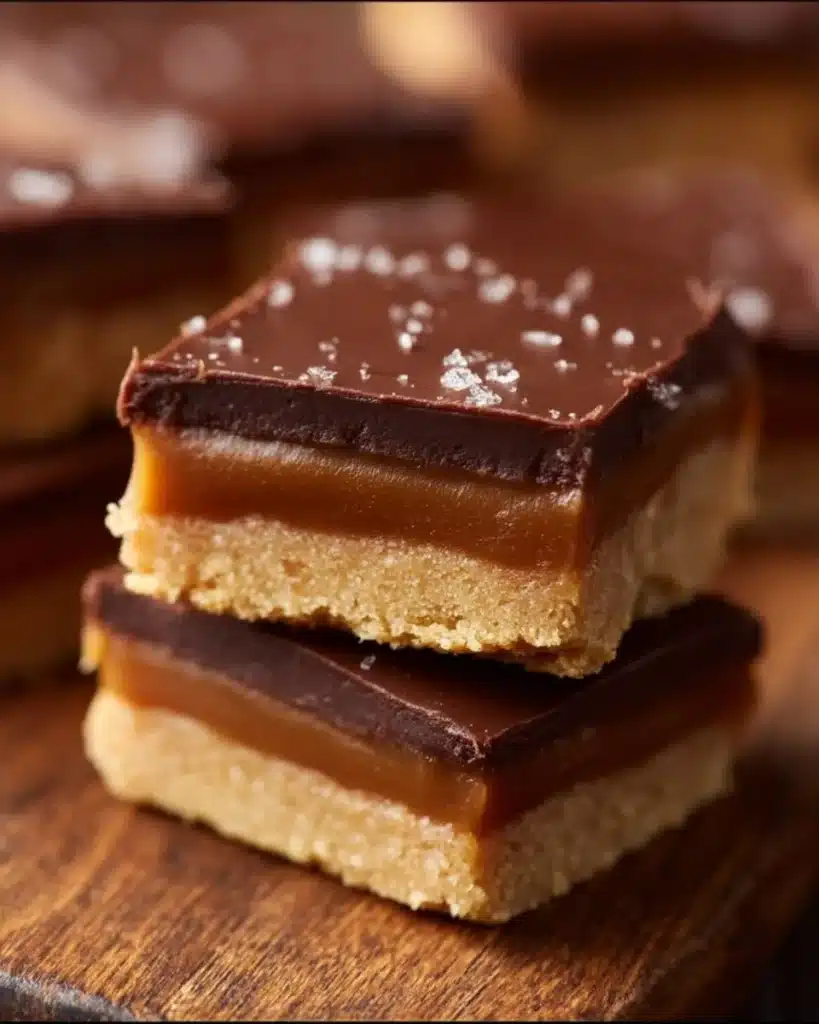 Delicious Twix Cookie Bars with chocolate, caramel, and cookies.
