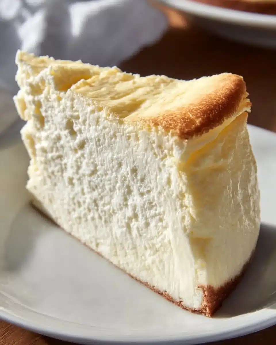 Slice of delicious New York Style Cheesecake topped with fresh berries