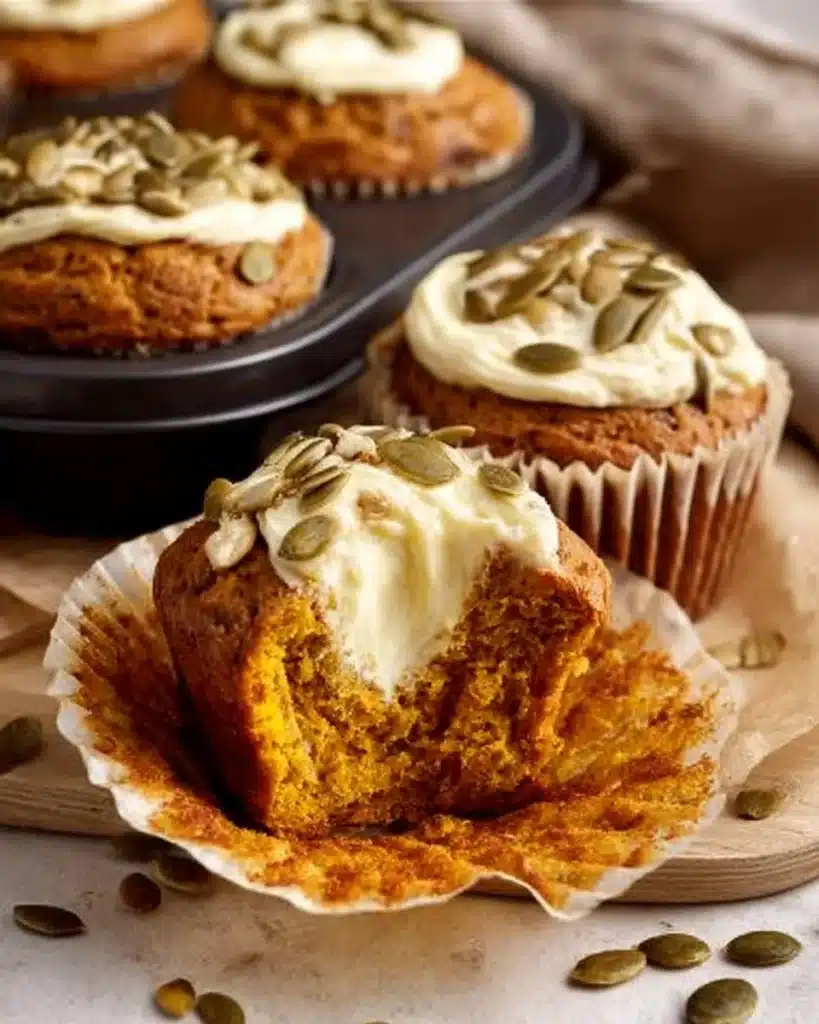 Delicious pumpkin cream cheese muffins inspired by Starbucks recipe