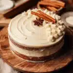 Delicious Brown Sugar Chai Cake topped with spices and frosting
