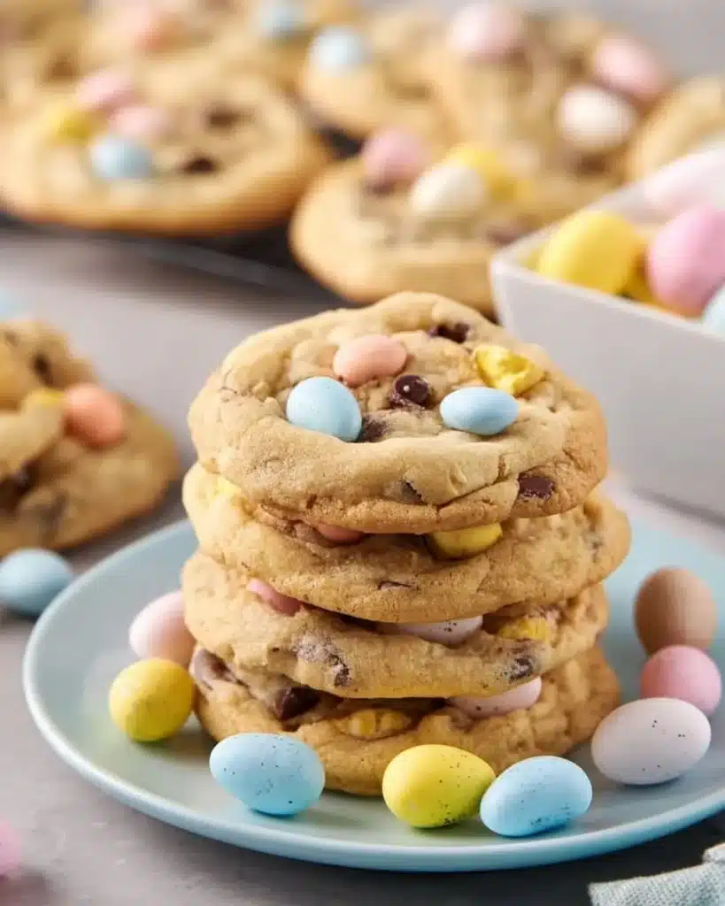 Deliciously chewy Cadbury Egg Cookies loaded with chocolate and creamy filling