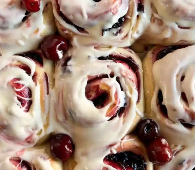 Cherry Cinnamon Rolls with Homemade Filling