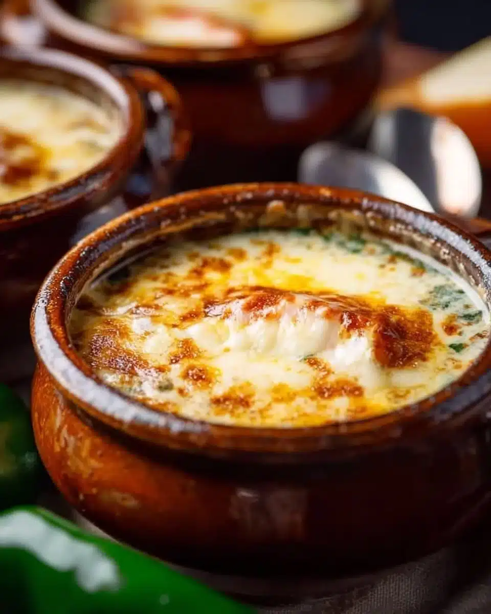 Bowl of Chile Relleno Soup with peppers, cheese, and spices