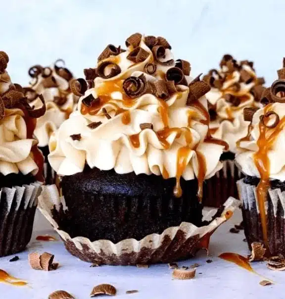 Chocolate Espresso Cupcakes with Salted Caramel Buttercream