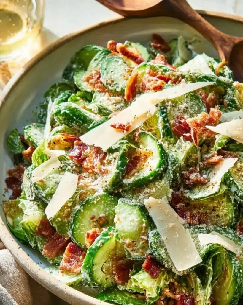 Cucumber Caesar Salad with crunchy romaine and creamy dressing