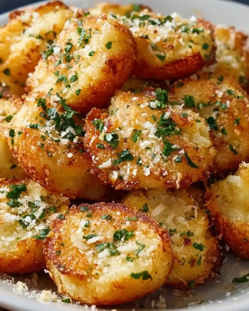 Delicious homemade easy Parmesan bread bites served on a plate.
