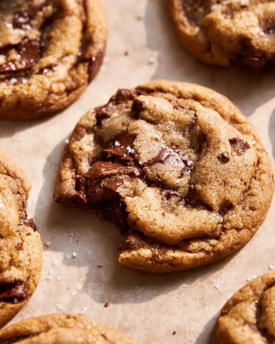 Freshly baked Espresso Chocolate Chip Cookies on a cooling rack