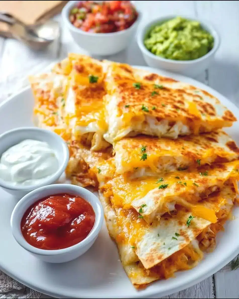 Delicious Keto Chicken Quesadilla with melted cheese and grilled chicken