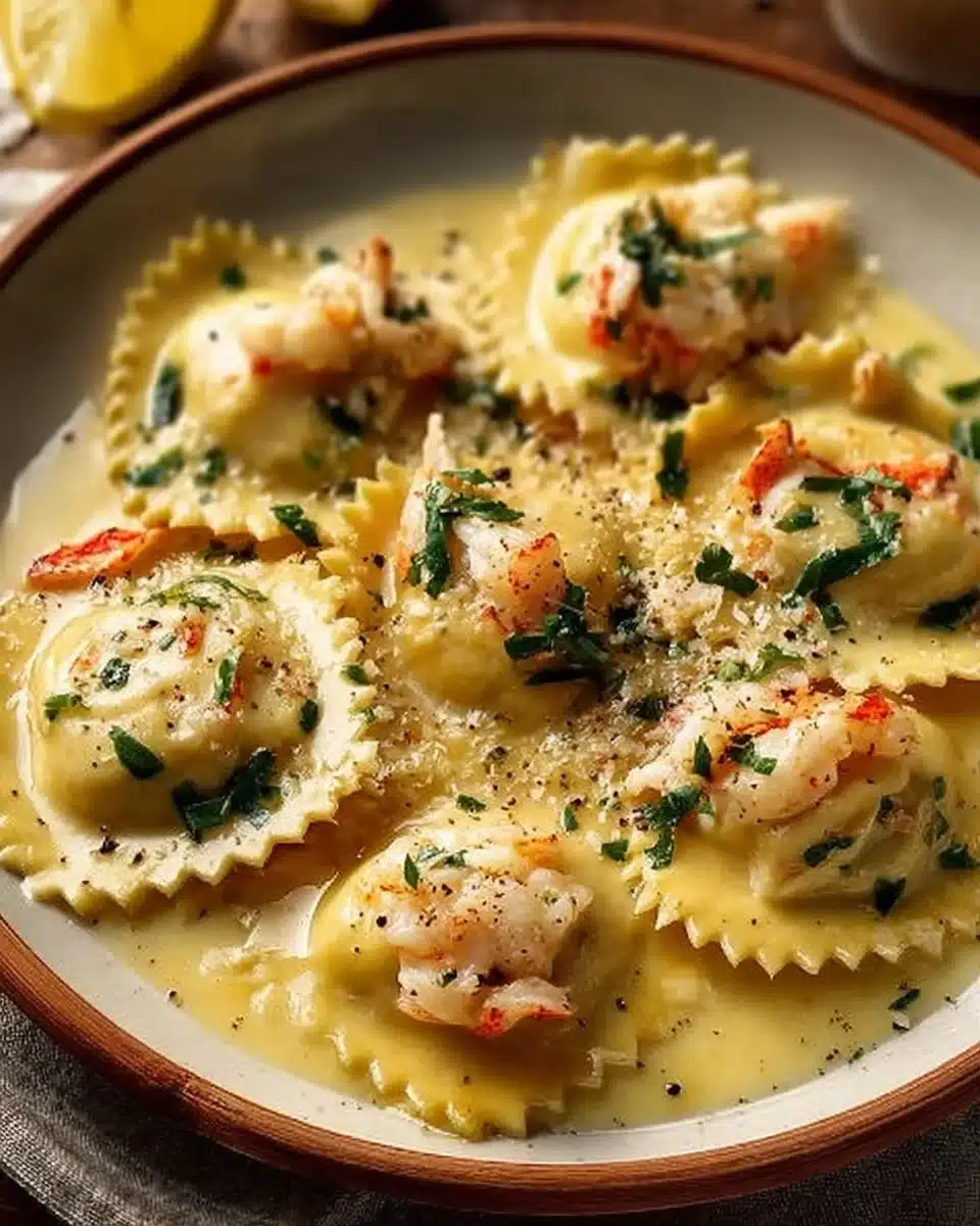 Lobster Ravioli with Lemon Butter Sauce