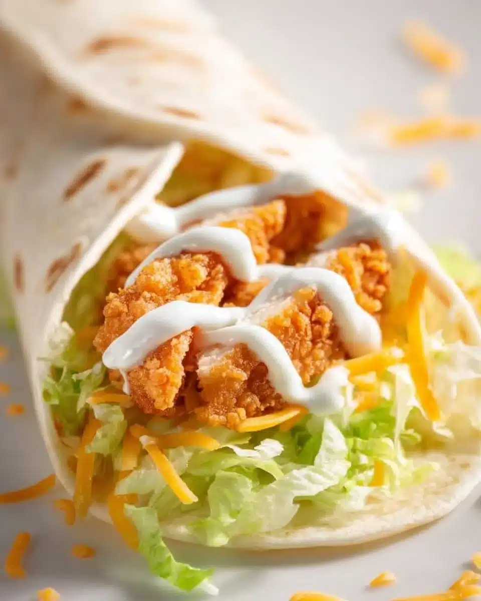 Homemade Crispy Chicken Ranch Wrap inspired by McDonald's recipe